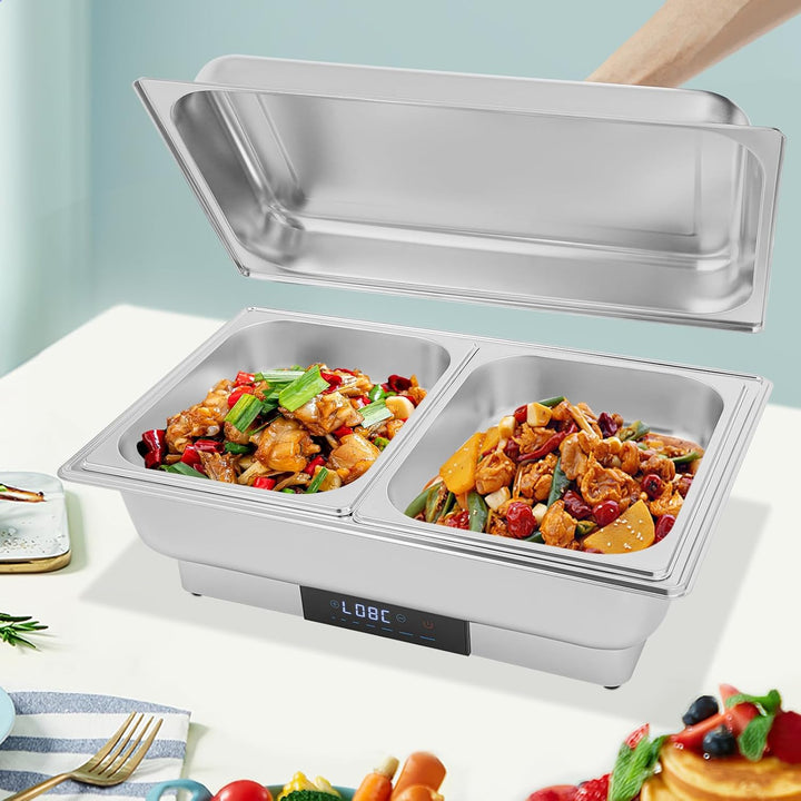 600W Chafing Dish Elektrisch Buffetwärmer Elektrisch Warmhaltebehälter Essen Wärmebehälter für Speis
