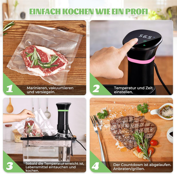 Sous Vide Garer Sous Vide Stick mit LCD Touchdisplay Eintauchthermostat Timer Sous-Vide Garer 1000W