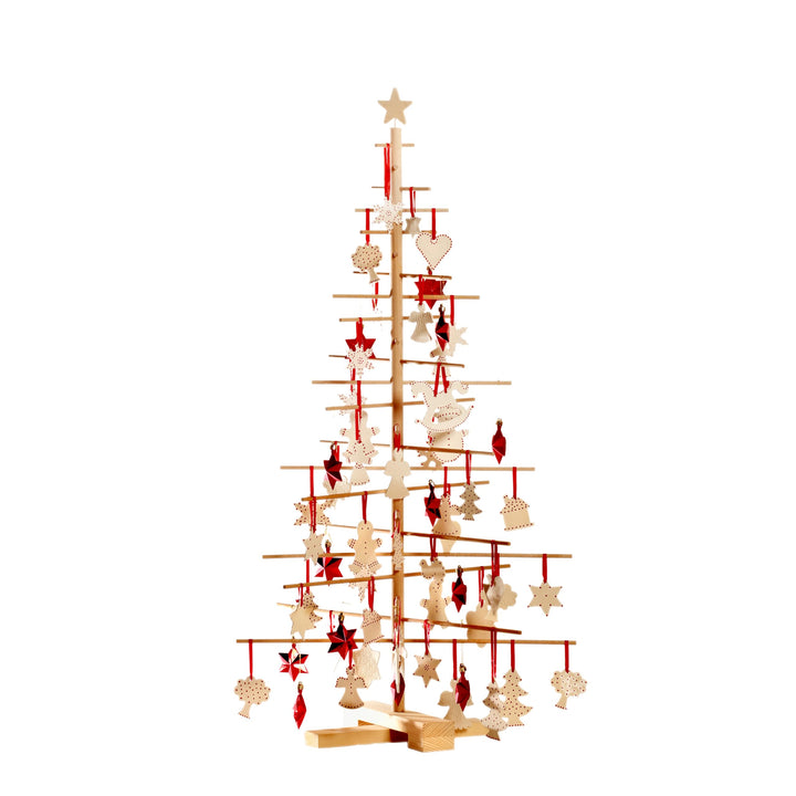 xmas3 M-125 cm Weihnachtsbaum aus Holz, Natural, 68 x 68 x 125