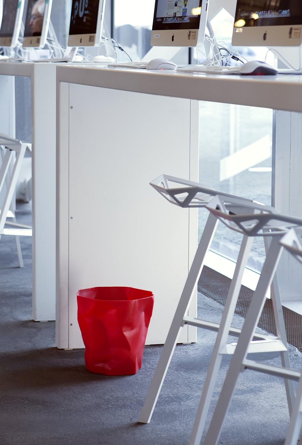 Essey Design Papierkorb Bin Bin, Design Mülleimer für Büro und Bad, 14 Liter, rot, rot