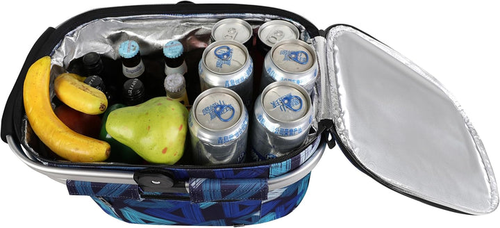 ALLCAMP 22L Einkaufskörbe Gross Isolierkorb Kühlkorb Kühltasche Picknickkorb Thermotasche Kühltasche