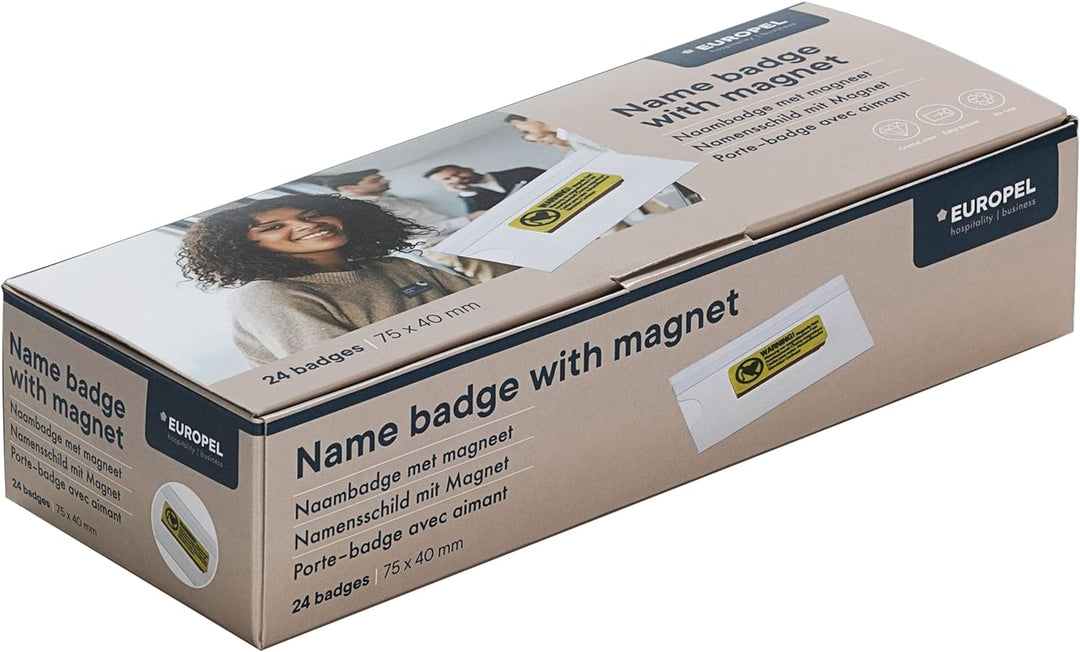 EUROPEL Kunststoff-Ausweishalter mit Magnetverschluss - Set zu 24 Stück - 75 x 40 mm - Ausweis- und