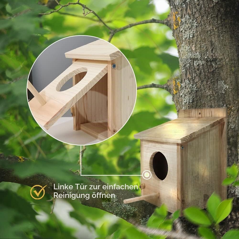 Nistkasten Bausatz Rotkehlchen, Nistkasten für Meise, Vogelhaus Wetterfest aus Holz, Vogelhäuschen Z