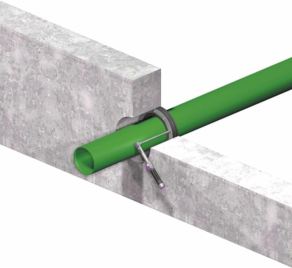 WITTKOWARE 100mm Mauerdurchführung (DN100 Ringraumdichtung), geteilt, für 1 Kabel oder Rohr 18-63mm