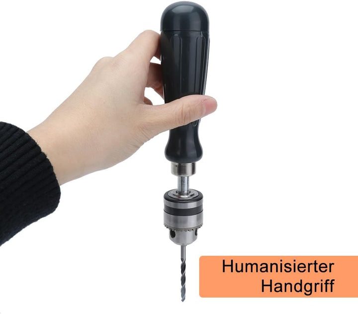 Handbohrer-Set, 0,6 bis 6 mm Kohlenstoffstahl, Handkurbelbohrmaschine, Mini-Handbohrer mit 5 Bits fü