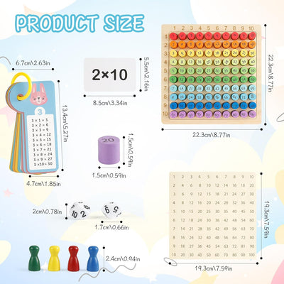 Weinsamkeit Montessori Multiplikationsbrett, 1x1 Lernen Spiel für Grundschüler, Multiplikationstafel