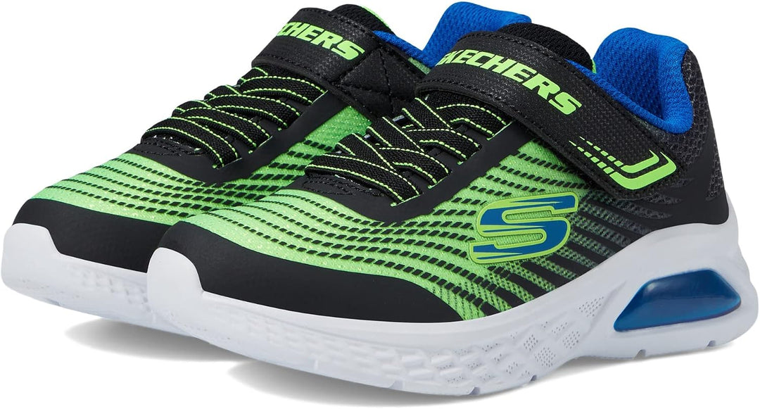 Skechers Jungen 403930l Bblm Sneaker 30 EU Black Synthetic Lime Textile Blue Trim, 30 EU Black Synth