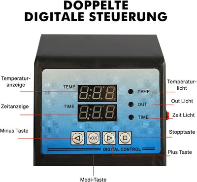 Signzworld Transferpresse Hitzepresse 38x30cm Textilpresse 8 in 1 T-Shirt Heat Press 360 Grad Schwen