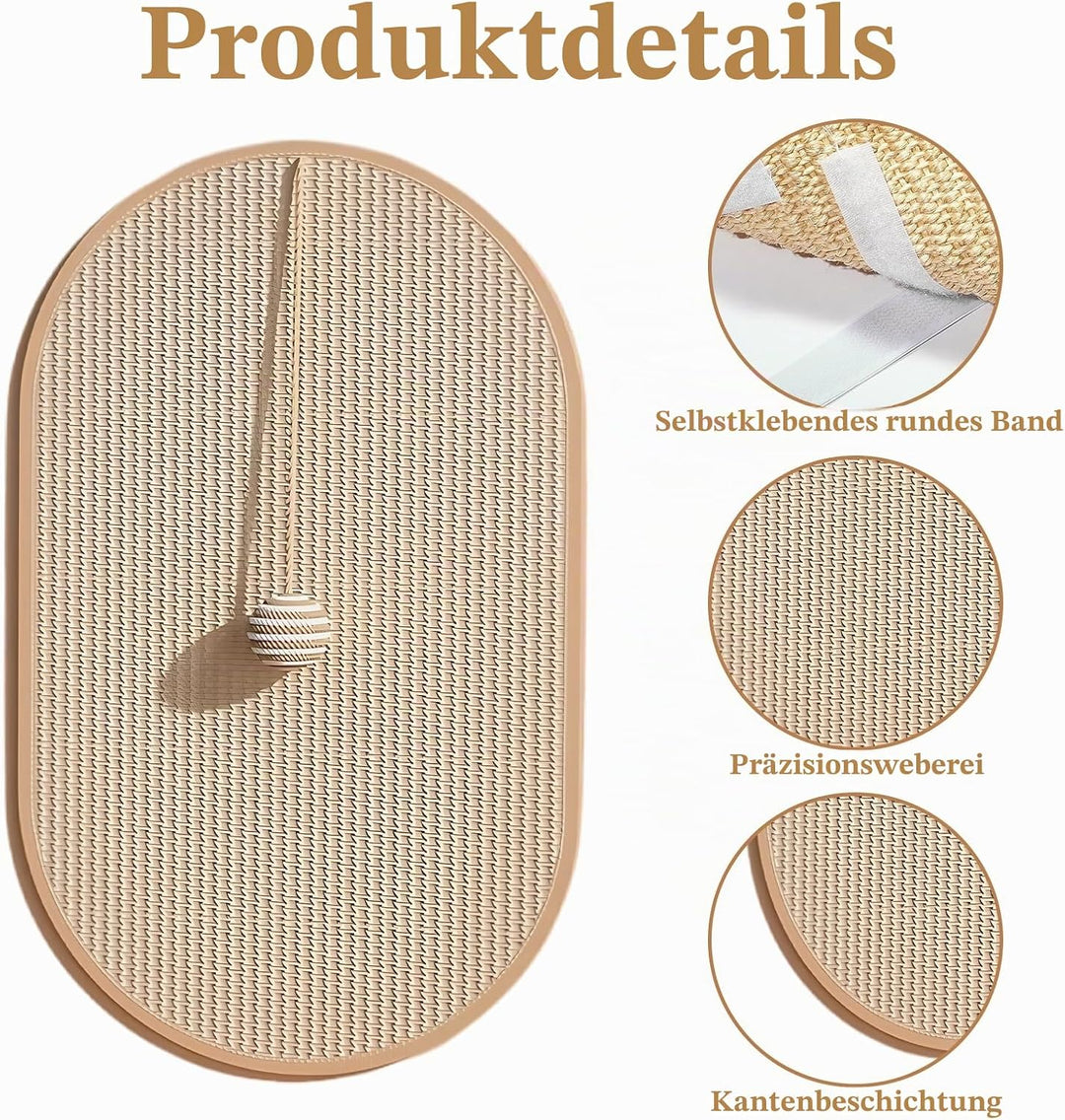 1 Stück Katzen-Kratzwand Set – Selbstklebende Kratzbrett Wand Aus Sisal, 55×33 cm Wasser­Tropfen-Des