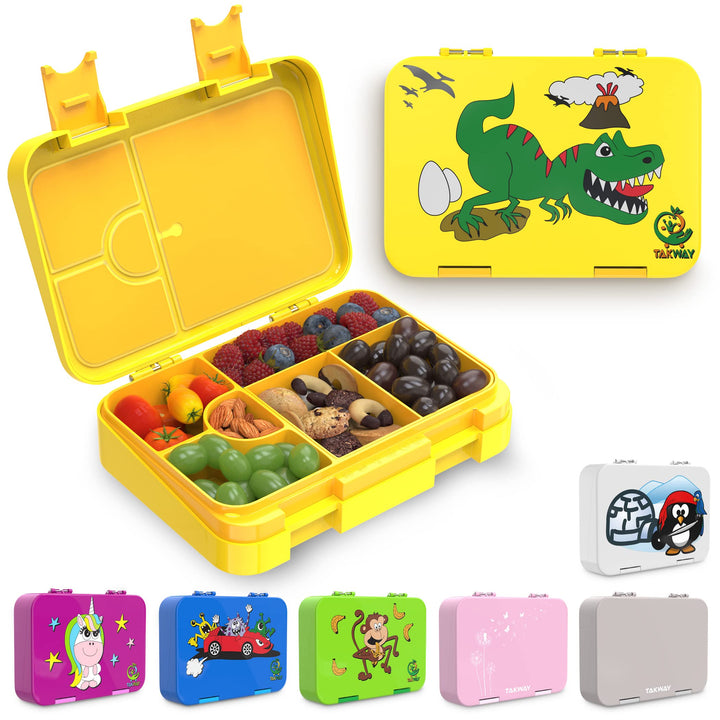 Brotdose Kinder mit Fächern 4+2 - robust & kinderfreundlich - Bento Box Lunchbox für KiTa Schule Kin