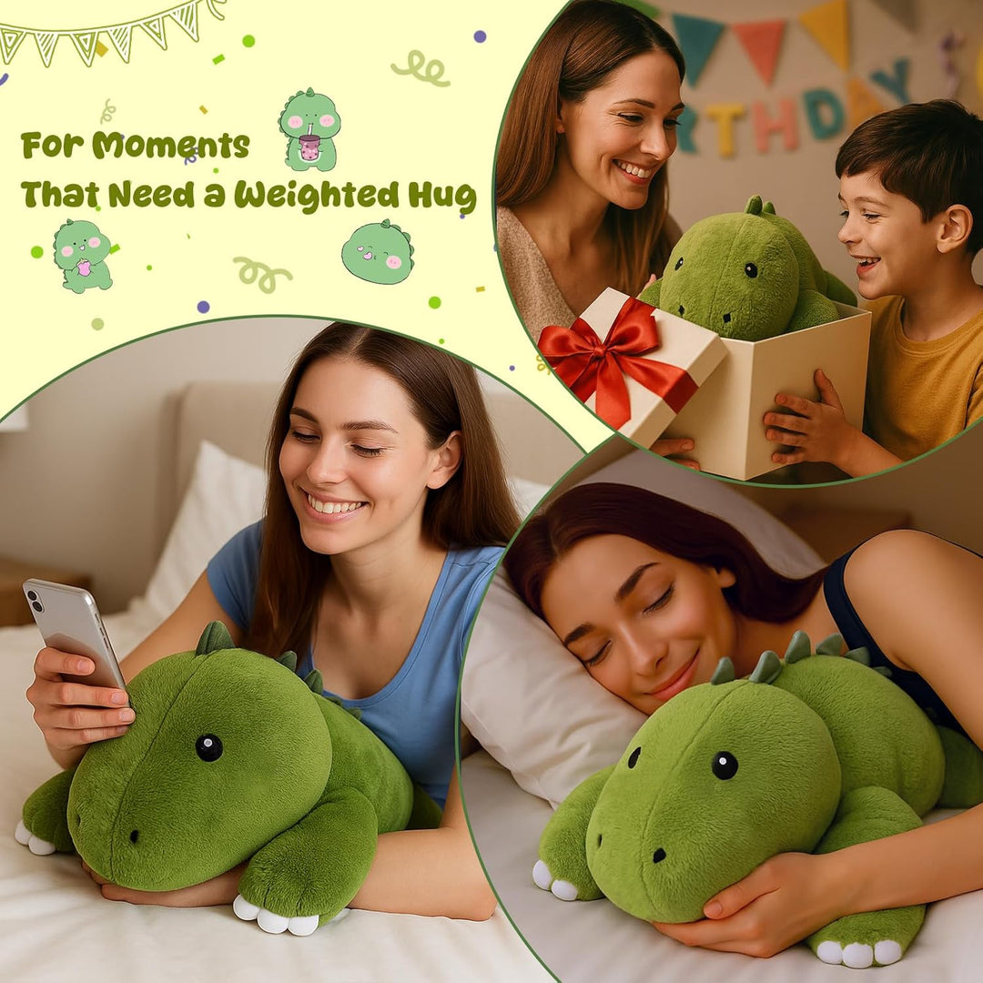 SQEQE Gewichtetes Dinosaurier Kuscheltier, Weiches Dino Plüschtier Kuscheltierkissen mit Gewicht, Cu