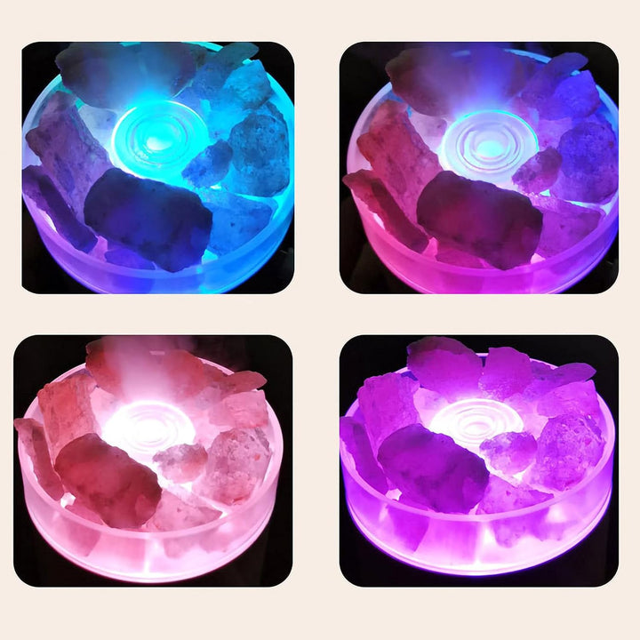 Irishom Luftbefeuchter Aroma Diffuser Salzstein Lampe 260ml USB Salzkristalllampe Duftöldiffuser mit