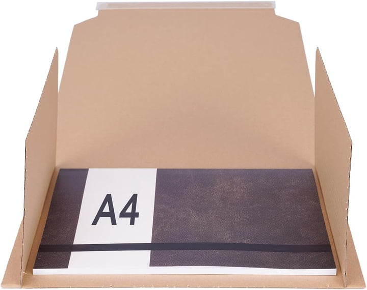 200 Buchverpackungen 310 x 250 x 20-70 mm braun Kartonagen BV-4