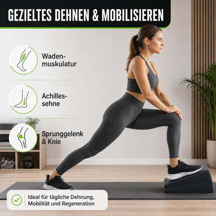 Wadendehner 3er Set, Wadentrainer, Kniekeil, Wadendehner Keil, Mobilisationskeil für Wadenstrecker,