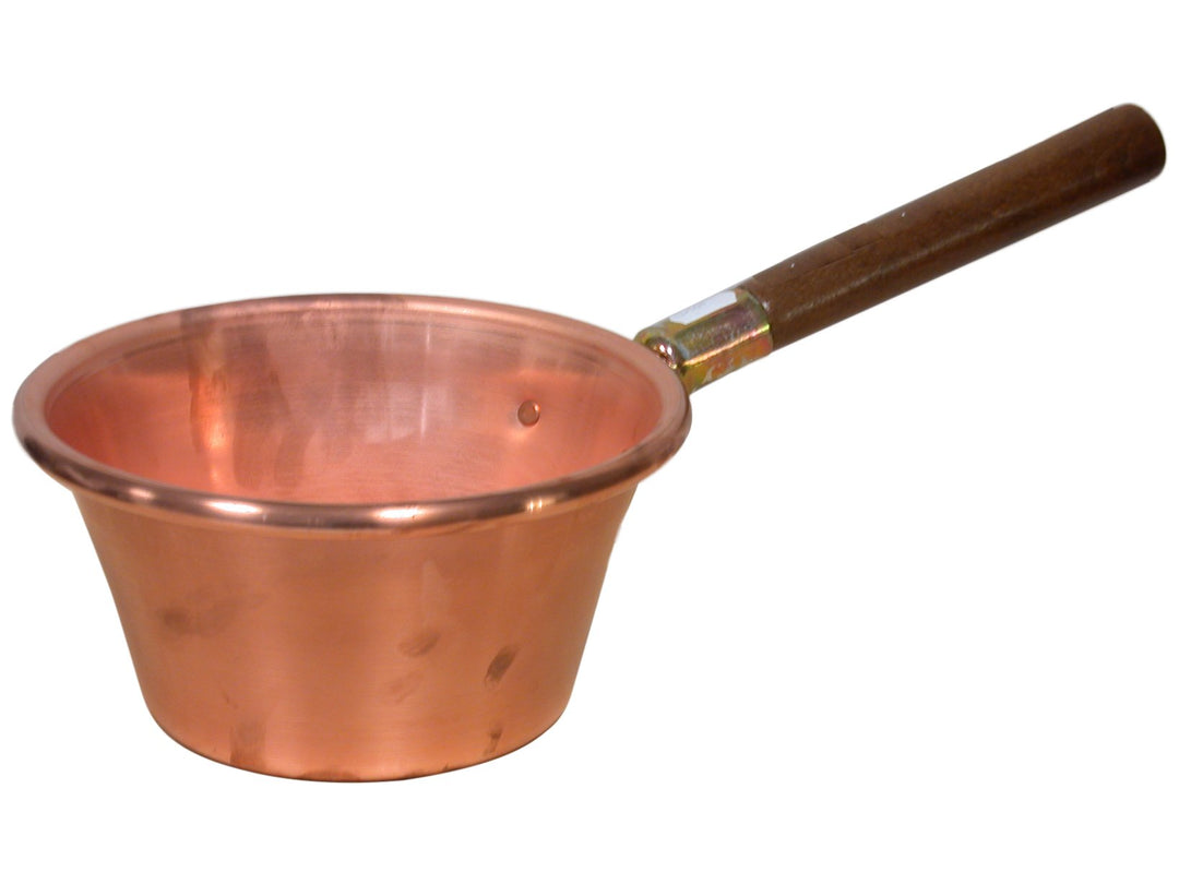 Home Henkeltopf mit Henkelgriff aus Holz, Rund, Kupfer, Rame, 28 cm
