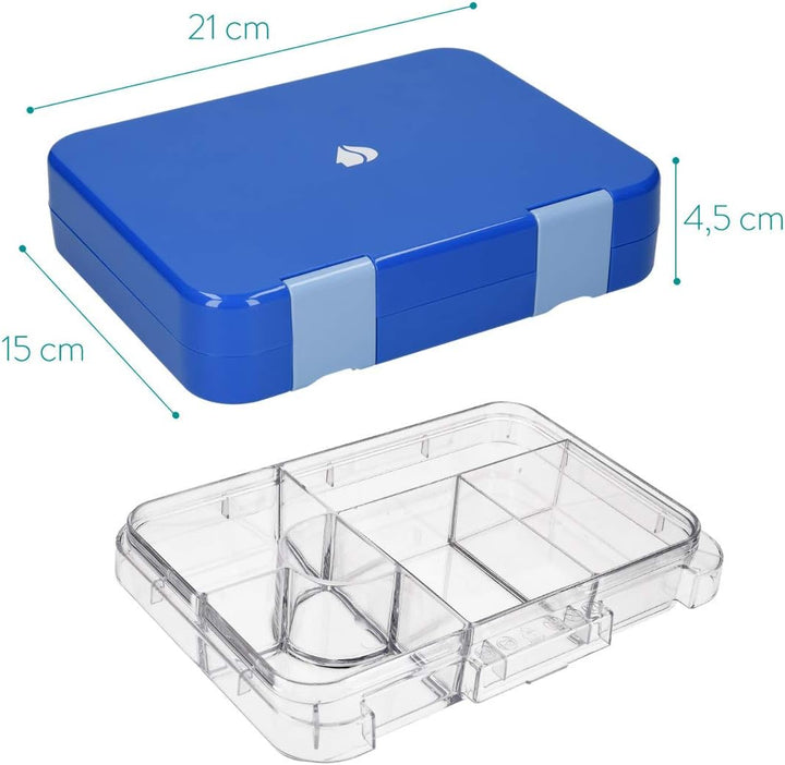 Navaris Bento Box Lunch Box Brotdose Vesperbox - auslaufsicher mit variablen Fächern - herausnehmbar