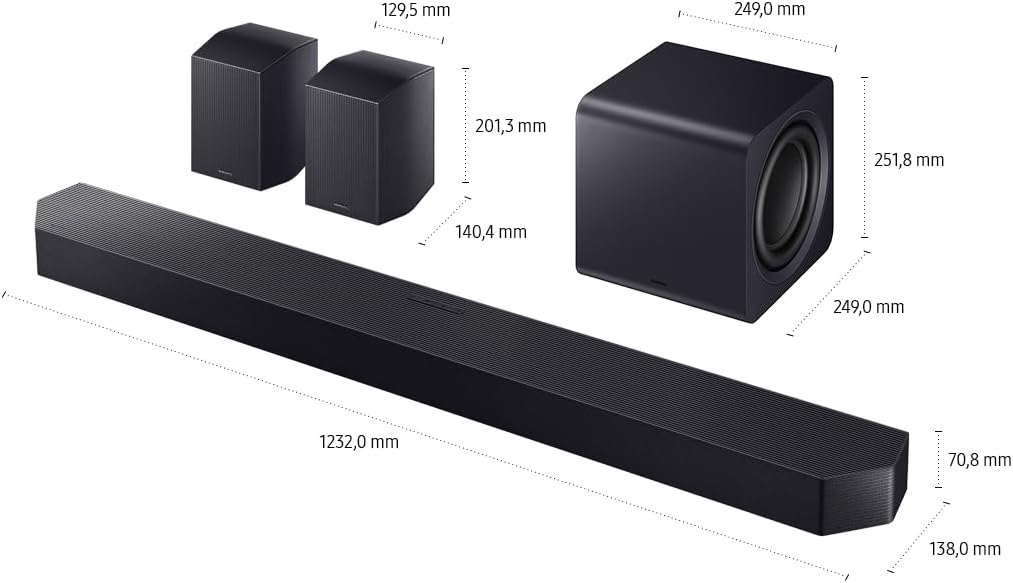 SAMSUNG HW-Q995GF Q-Series 11.1.4-Kanal-Soundbar für Fernseher, Kabelloser 8"-Dual-Subwoofer, 4.0.2-