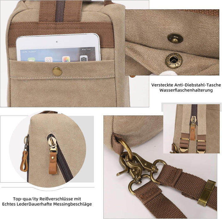 KL928 Canvas Sling Bag Herren und Damen, Schultertasche Crossbody Schulterrucksack Rucksack Shoulder