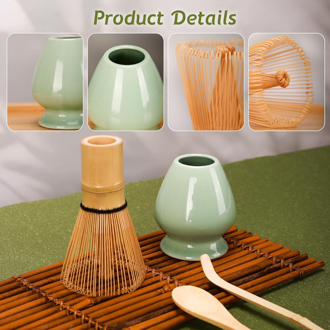 Matcha Schneebesen Set, Matcha Schneebesen (Chasen), traditionelle Schaufel (Chashaku), Teelöffel, K