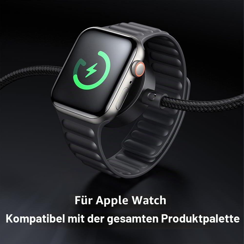 mcdodo 2 in 1 Apple Watch Ladekabel und 36W Schnellladekabel iPhone USB C 1.5M Magnetisches Ladegerä