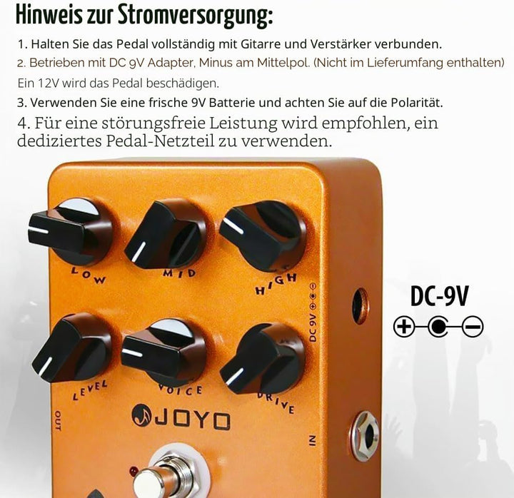 JOYO American Sound Amp Simulator Pedal of Fd 57 Deluxe Verstärker von Clean to Overdrive Sound für
