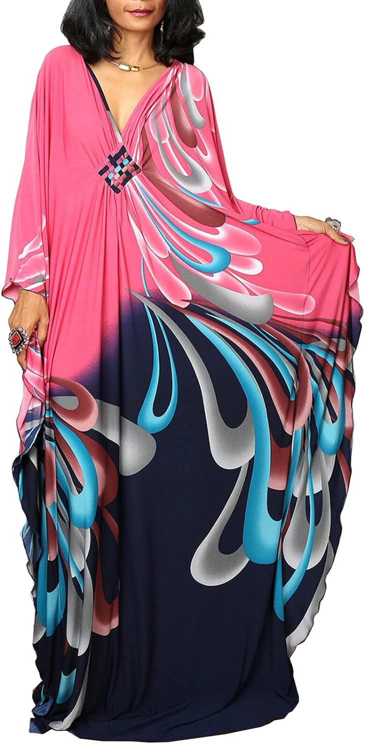YouKD Frauen Sommer Lange Kaftan Maxi Bohemian Kleid Strand Vertuschungen Bikini Robe Loungewear One