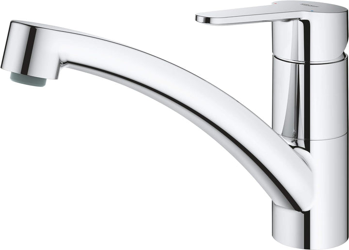 GROHE BauEco - Einhand-Spültischbatterie (flacher Auslauf, Schwenkbereich 140°, Einlochmontage), chr