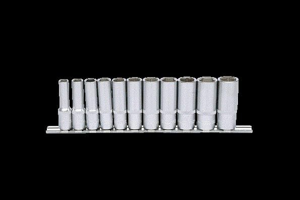 KS Tools 911.0611 3/8" CLASSIC Sechskant-Stecknuss-Satz, lang, 11-tlg. 8-19mm