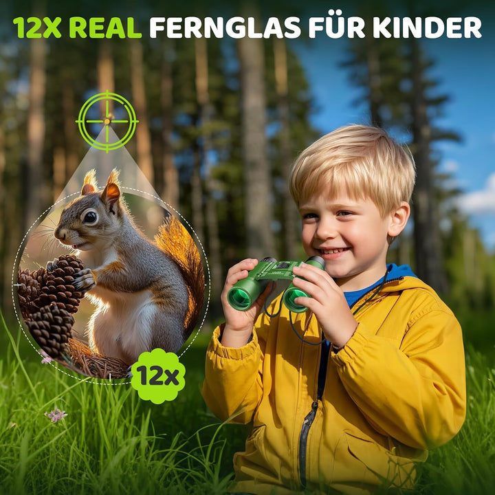 12X25 Fernglas für Kinder - Opaita Klein Ferngläser für Jungen Mädchen Vogelbeobachtung - Jagd Wande