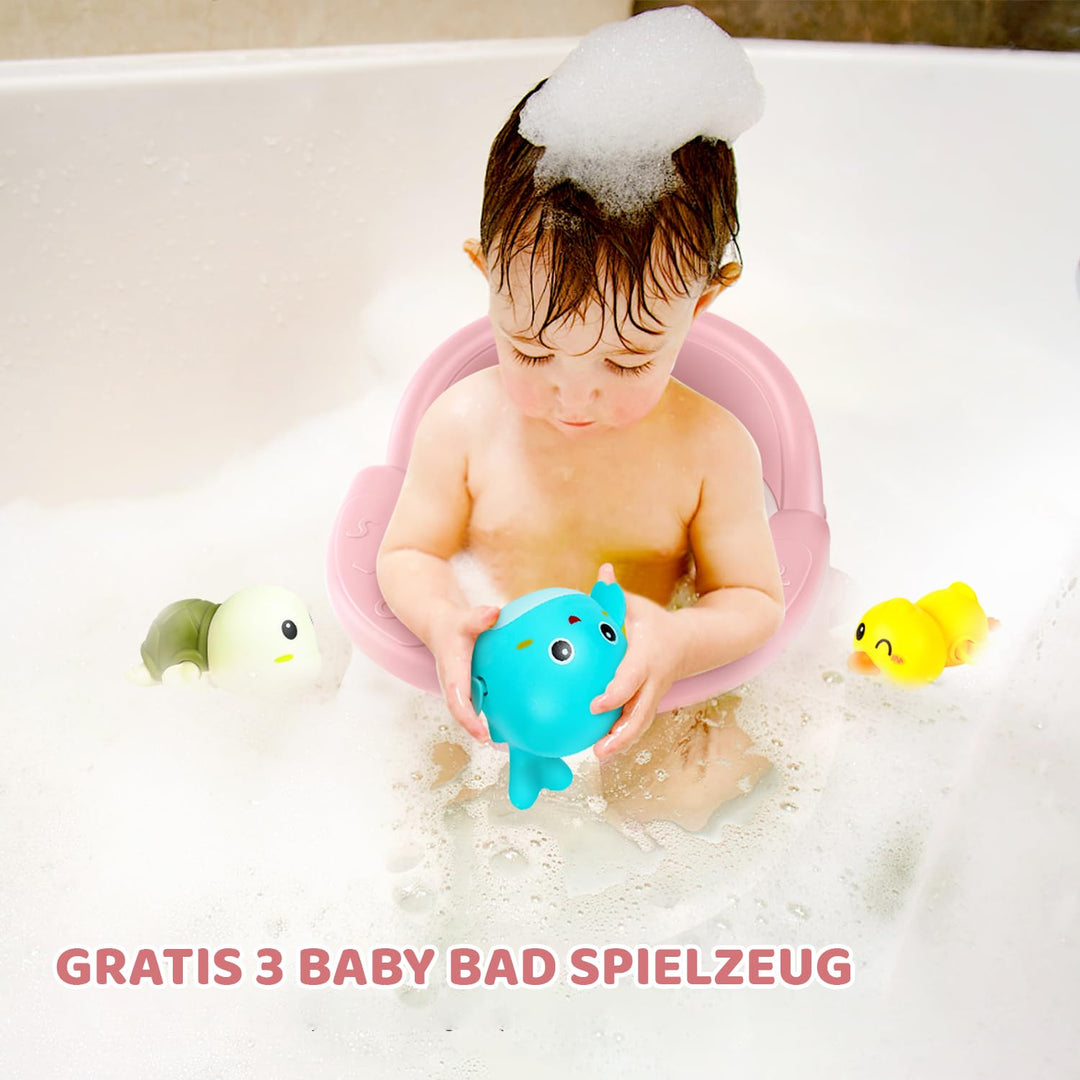 Baby Badesitz - Badewannensitz ab 6 bis 24 monate - Badewannen mit 4-starken Saugnäpfen und 360° Run