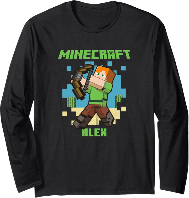 Minecraft Alex With Bow Taking Aim Langarmshirt