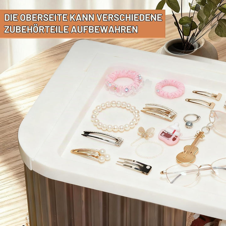 Puppenkleiderschrank, Puppenschrank, Aufbewahrung für Puppenkleidung mit 10 Kleiderbügeln und Rod, S