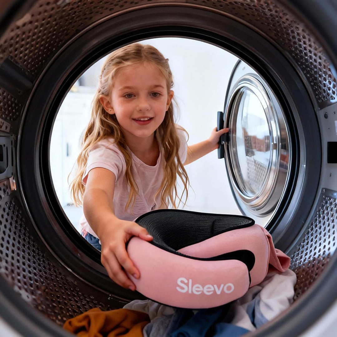Nackenkissen Flugzeug Kinder mit Kapuze & Memory Foam – Nackenhörnchen & Kopfstütze für Auto – Weich