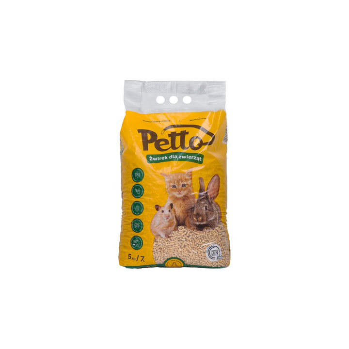 Katzenstreu 5 kg - Holzstreu für Geruchs und Feuchtigkeitskontrolle - Öko 100% Kieferholz - Komposti