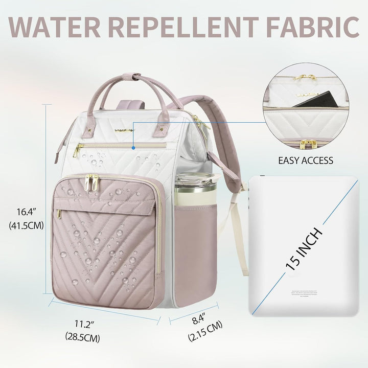 VANKEAN Laptop-Rucksack für Damen – Herren, Computer-Arbeitstasche, grosse Kapazität, wasserdicht, 3