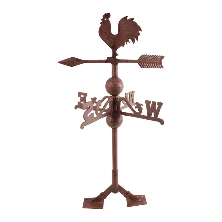 Esschert Design Wetterhahn, Wetterfahne im Antik Stil mit Standplatten aus Gusseisen, ca. 36 cm x 36