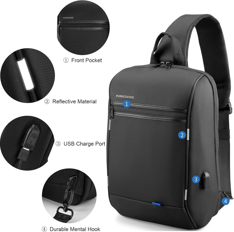 Laptop-Rucksack, schmal, diebstahlsicher, einzelne Schulter, 33 cm (13 Zoll) Laptop-Rucksack, wasser