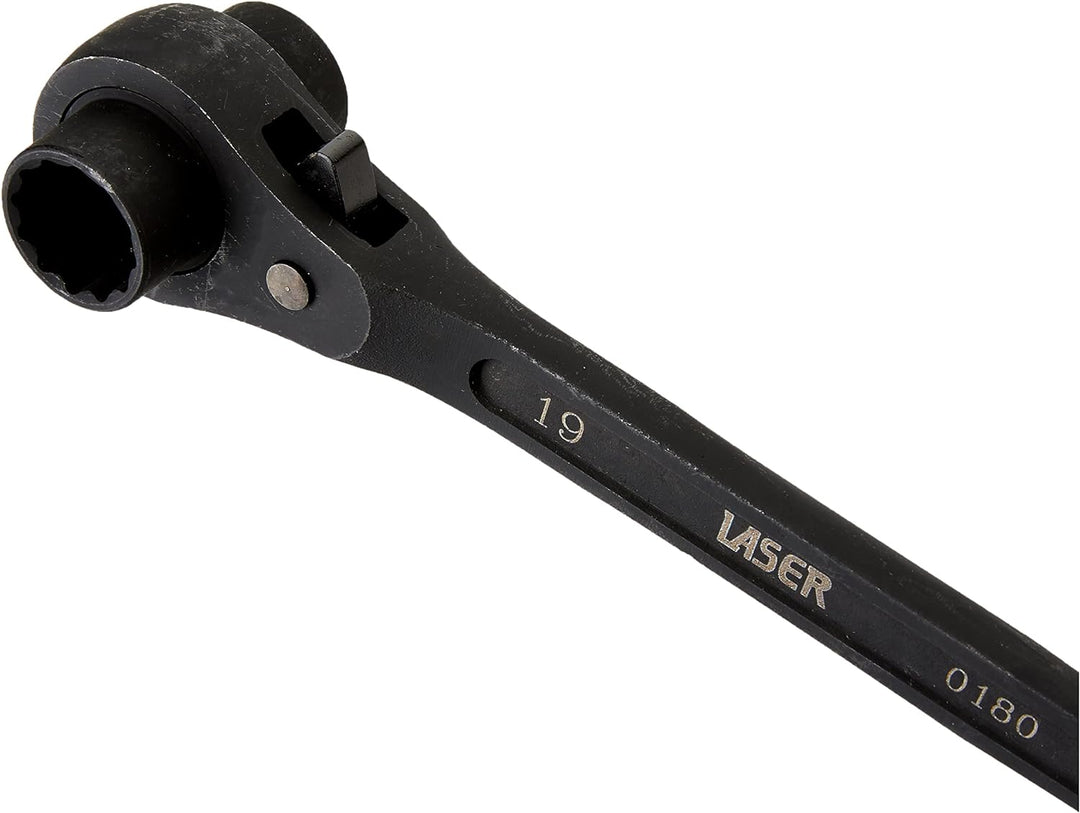 Laser 0180 0180 Ratschenschlüssel mit Konischem Griff, 17 mm 19 mm