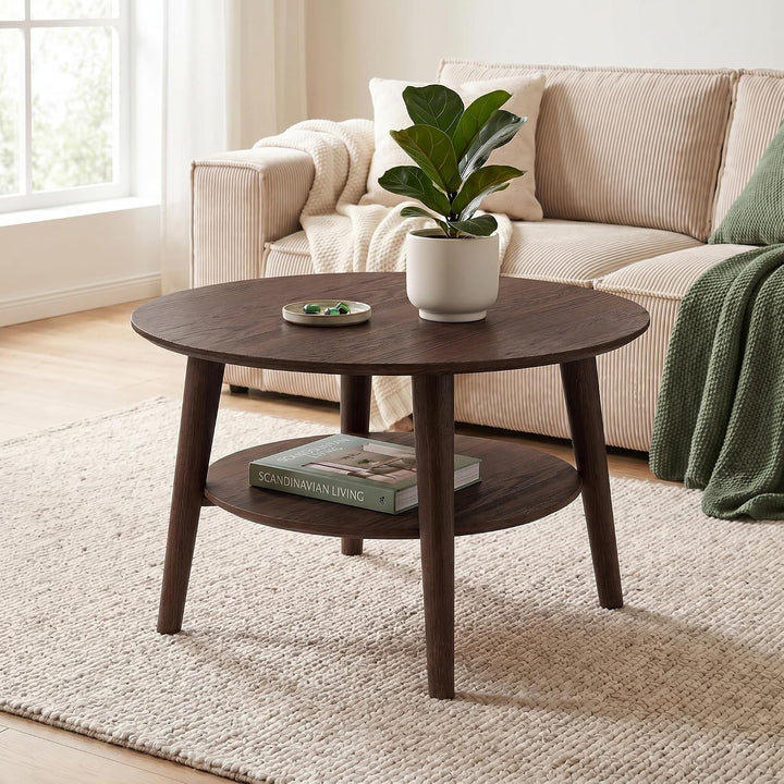 skølm Mjölnir Couchtisch rund – Wohnzimmertisch Holz – Hochwertiger Beistelltisch für Wohnzimmer – C