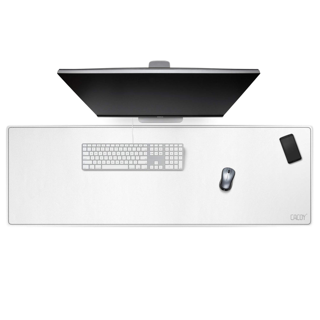 Cacoy Gross Mauspad PU Leder Schreibtischunterlage, 120x40cm Doppelseitige Wasserdichte Multifunktio