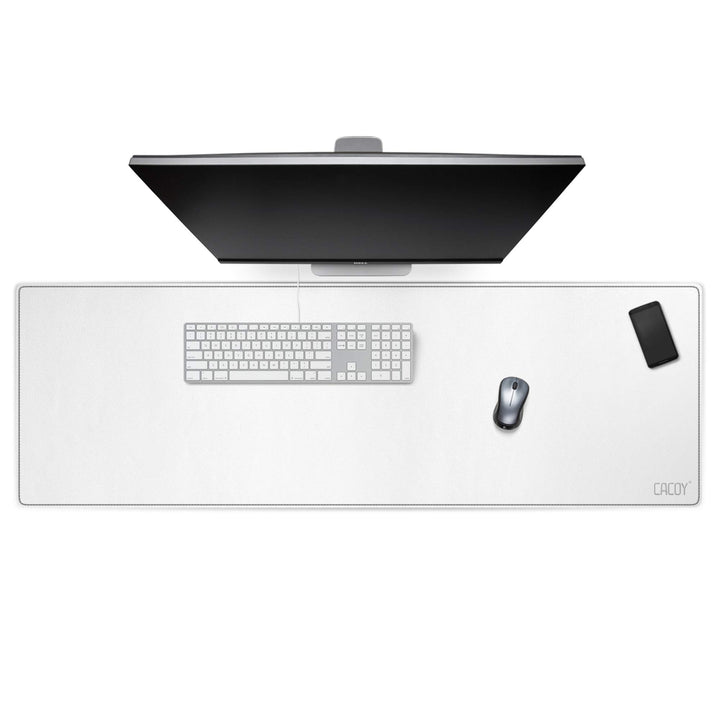 Cacoy Gross Mauspad PU Leder Schreibtischunterlage, 120x40cm Doppelseitige Wasserdichte Multifunktio