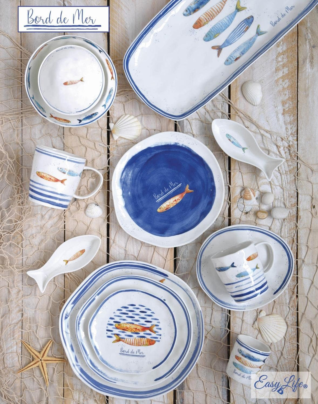 CREAFLOR HOME 6er Set Frühstücksteller, Kuchenteller Maritim Bord DE MER D. 21cm Easy Life
