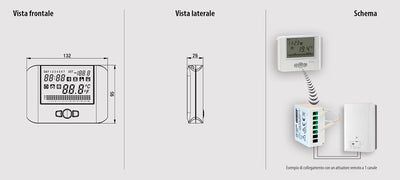 Vemer CHRONOTHERMOSTAT MITHOS RF Wandleuchte A Batterien und Fernantrieb, Schwarz, weiss, VE428900,