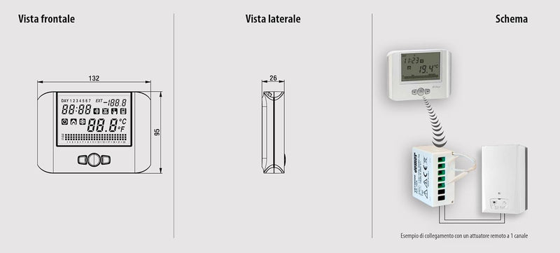 Vemer CHRONOTHERMOSTAT MITHOS RF Wandleuchte A Batterien und Fernantrieb, Schwarz, weiss, VE428900,