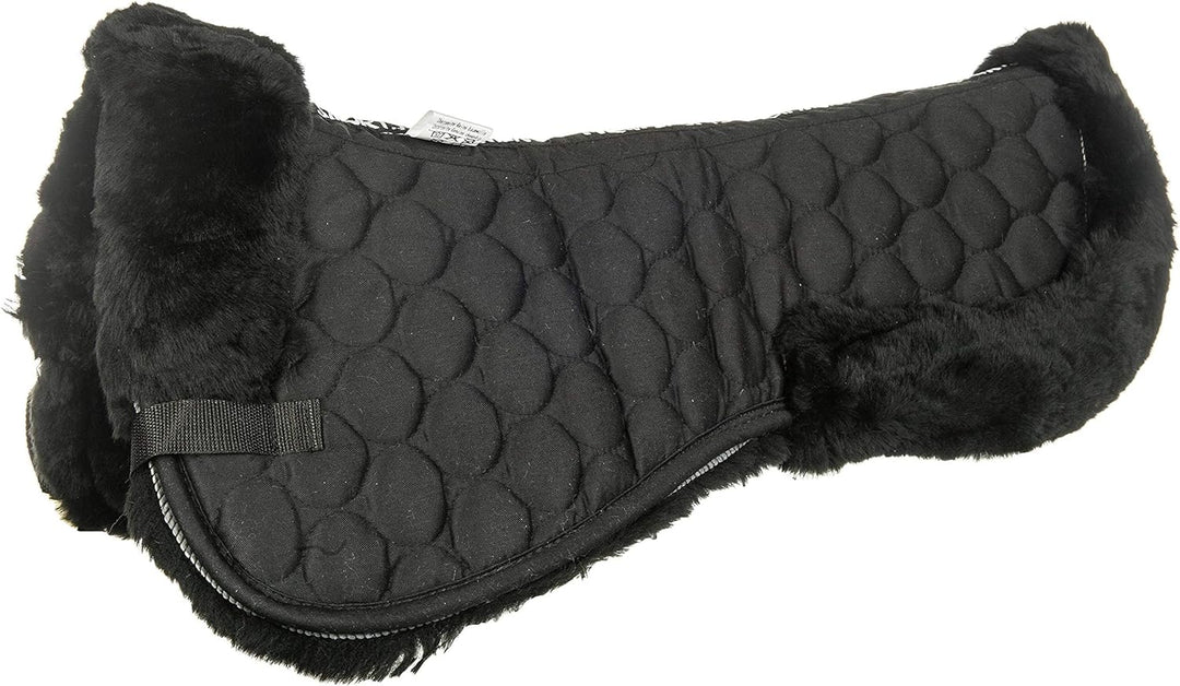 HKM Echt-Lammfell-Sattelkissen, schwarz, schwarz