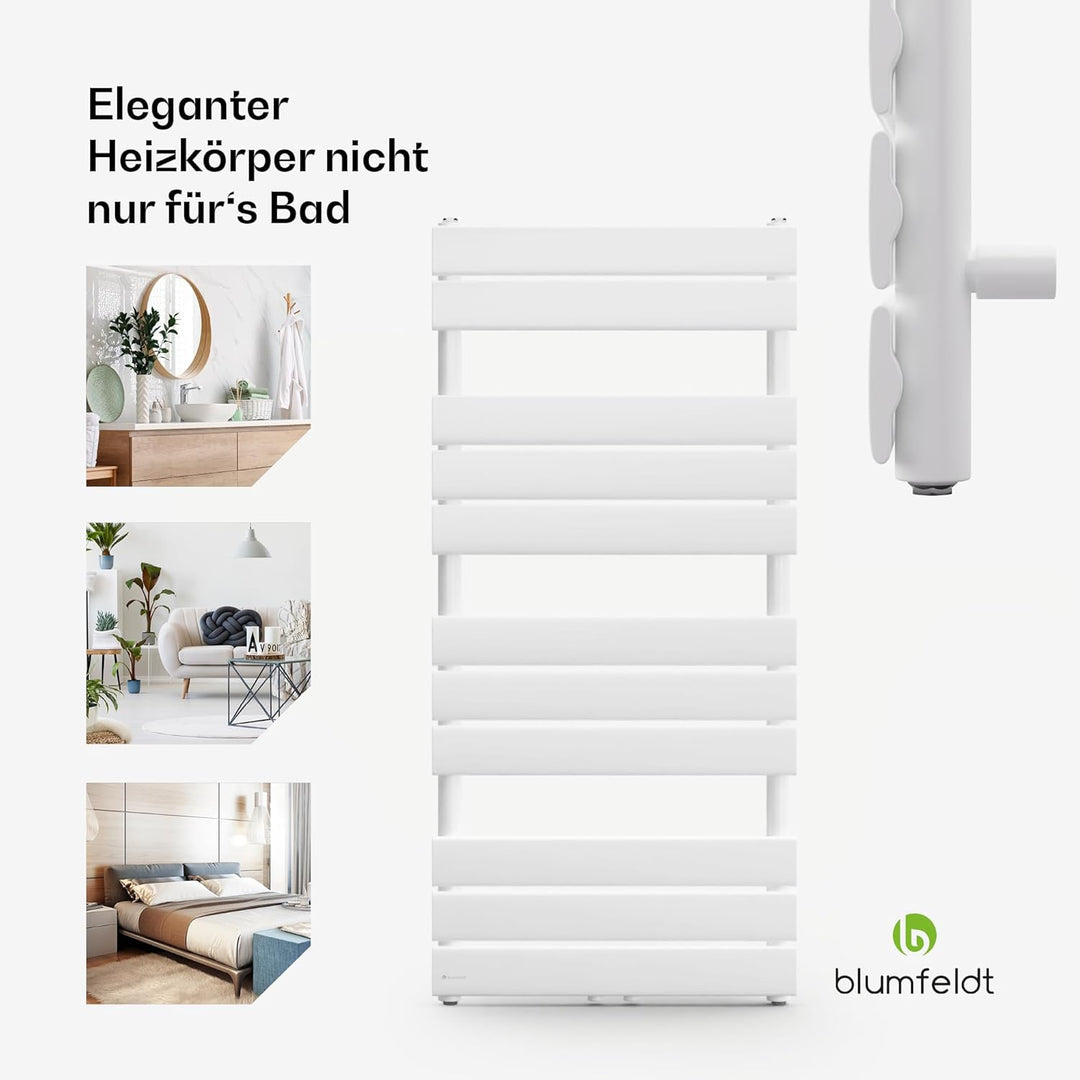 Blumfeldt Badheizkörper, Design Heizkörper Flach, Sparsamer Flachheizkörper Vertikal, 509 Watt Warmw