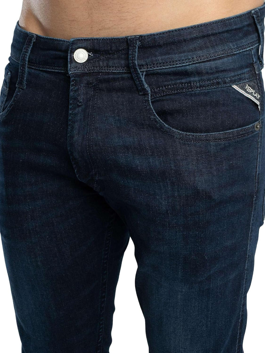 Replay Herren Jeans Anbass Slim-Fit mit Power Stretch 32W / 30L Blu (Blu Scuro 781), 32W / 30L Blu (