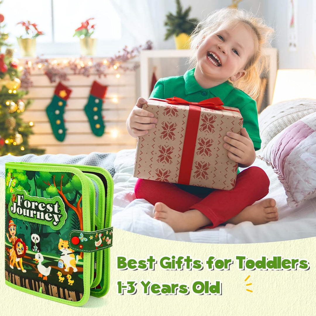 XIAPIA Montessori Busy Board ab 1 2 Jahr, Baby Spielzeug Filzbuch Bauernhof Activity Busy Book, Besc