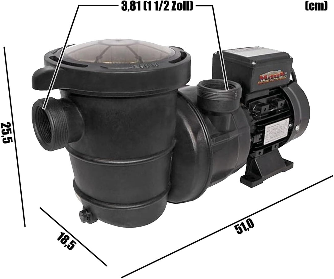 Mauk Schwimmbadpumpe 14400l/h 550W inkl Vorfiltereinsatz