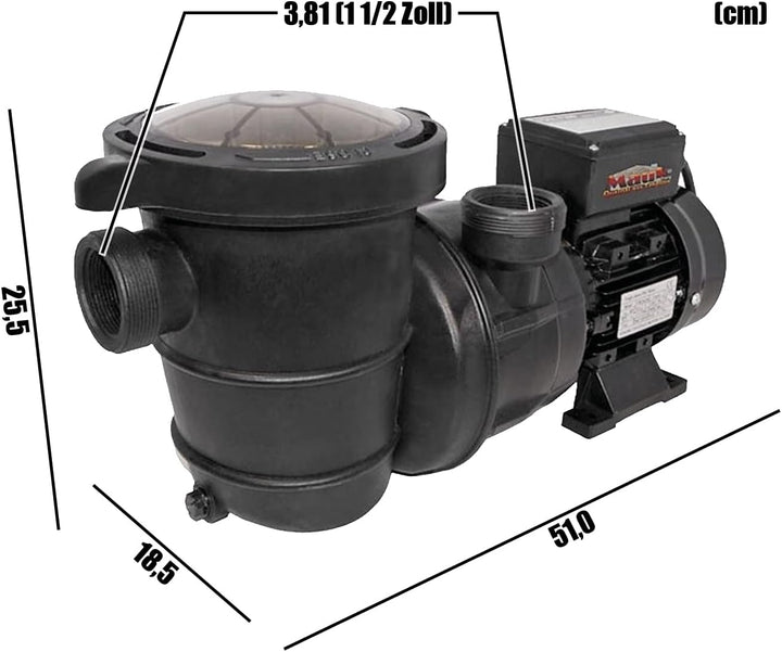 Mauk Schwimmbadpumpe 14400l/h 550W inkl Vorfiltereinsatz